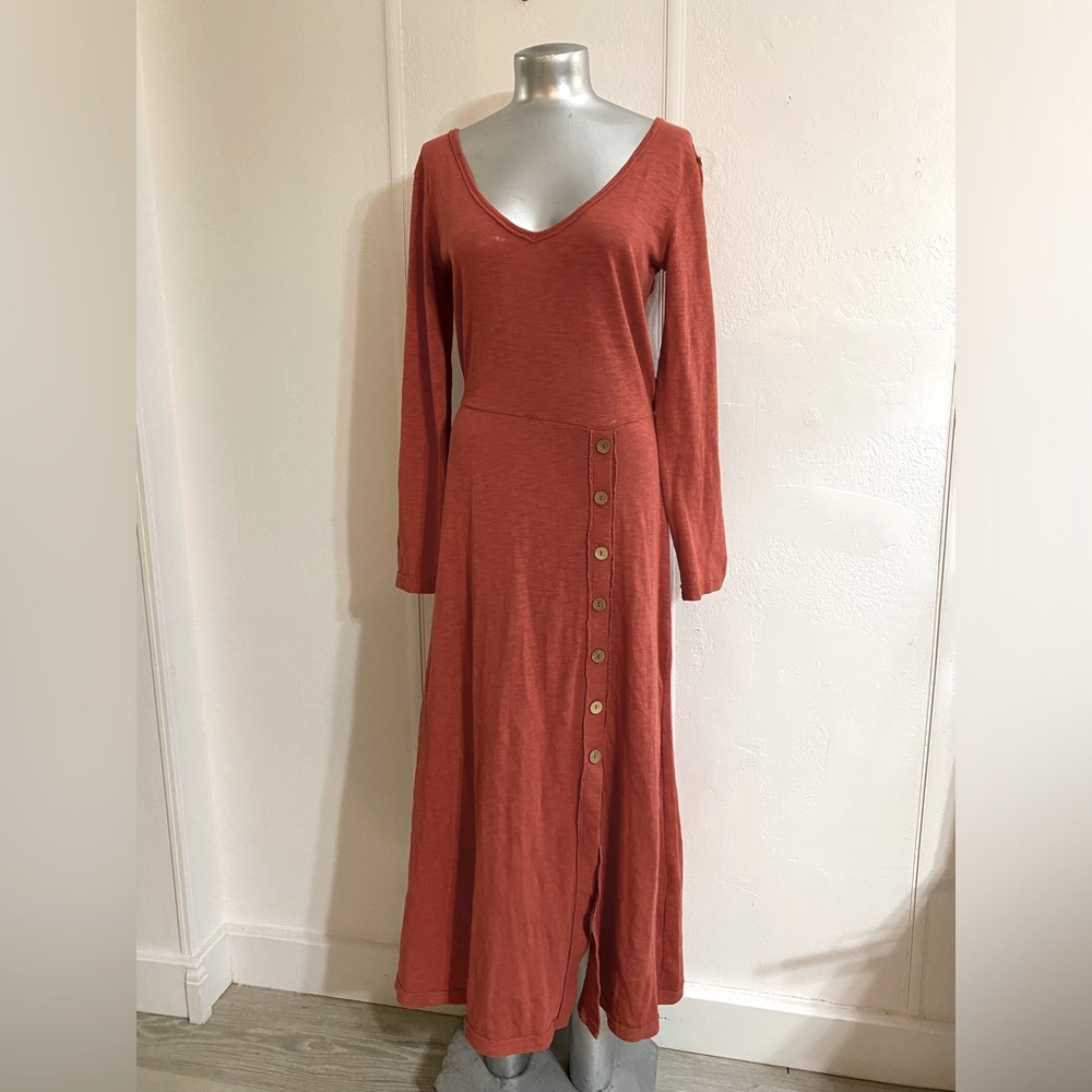 Free people Beach women’s coral backless button dress size L